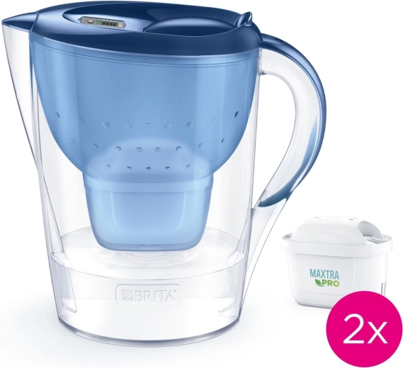Water filter jug 3.5 l Marella XL + 2 MAXTRA PRO Pure Performance filters, blue