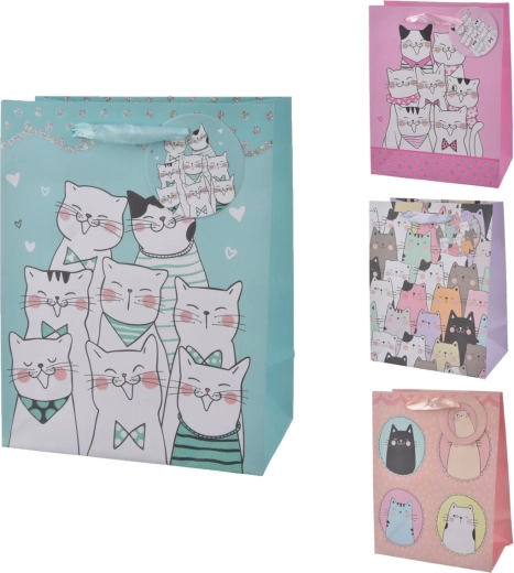 Gift bag CAT 18 × 10 × 23 cm (assorted 4 designs)