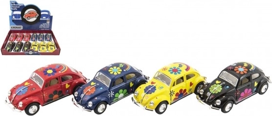 KINSMART VOLKSWAGEN beetle metalinis automobilio modelis 13 cm, atgalinio užvedimo mechanizmas, 4 spalvos