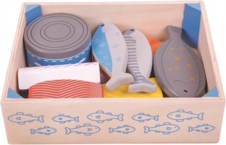 Mediniai jūros gėrybių produktai dėžutėje Bigjigs Toys