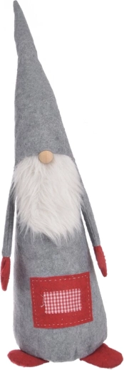 Decorative Christmas gnome made of polyester, light grey, 95 cm