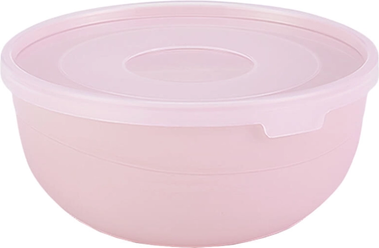 Plastic soup bowl with lid 14.5 cm, mix of colors