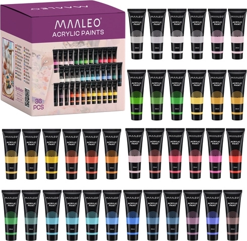 Akriliniai dažai Maaleo, 36 × 20 ml