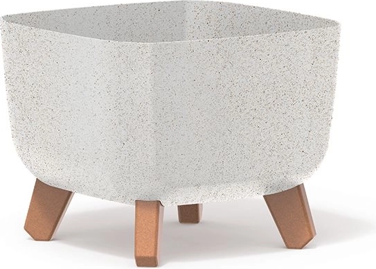 Gracia Square Eco Wood Planter 24 × 24 cm – White