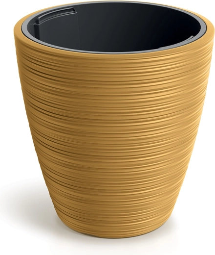 Vena Round Planter Mustard 23.8 cm - 1 piece