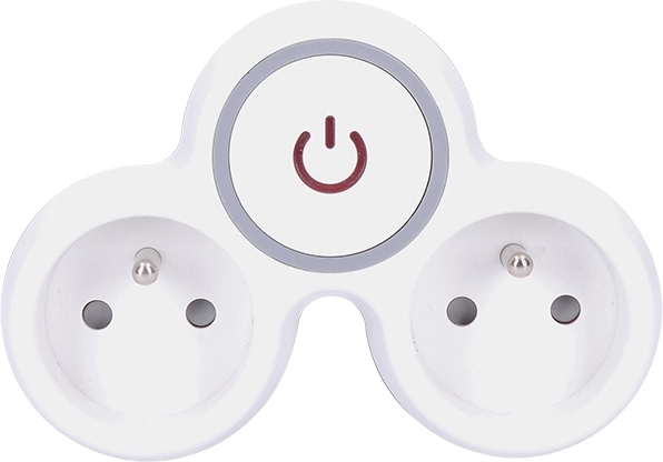 Solight plug-in socket splitter with switch, 2× socket outlets, white-grey