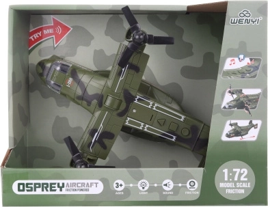 Karinis žaislinis lėktuvas su baterijomis, šviesomis ir garsais