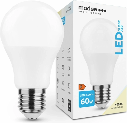 LED lemputė A60 8,5 W E27 806 lm neutrali balta MODEE