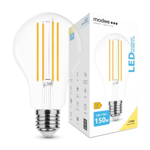 Modee Smart Lighting LED gijų lemputė Globe E27 17 W šiltai balta