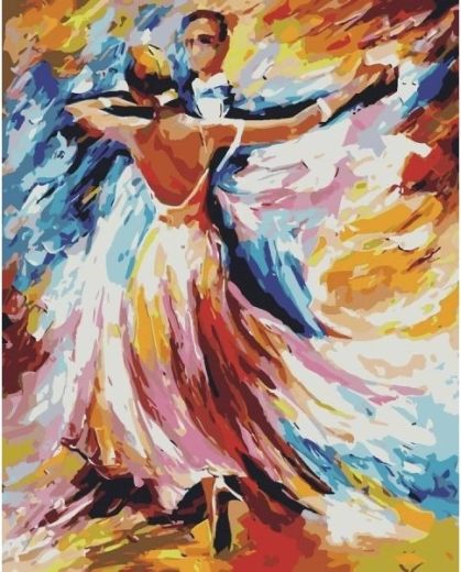 Paint-by-numbers canvas on frame 40 × 50 cm – dancing couple