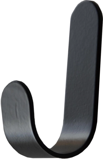Self-adhesive rectangular hooks, black, set of 4