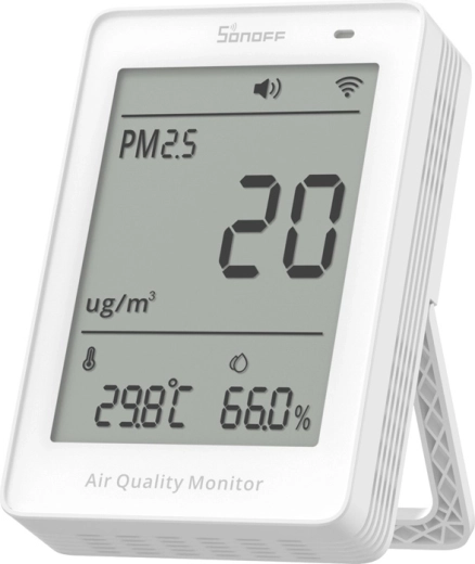 Sonoff AirGuard Wi‑Fi LCD oro kokybės monitorius PM2.5/PM10