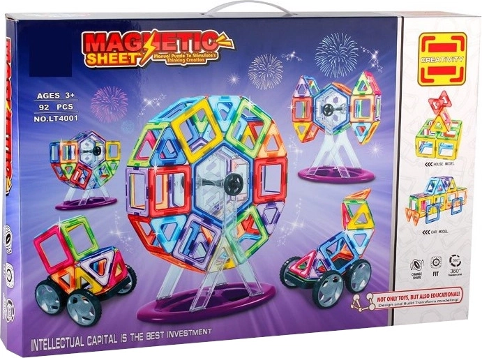 Magnetic Building Set Magnetic Sheet, 92 Pieces