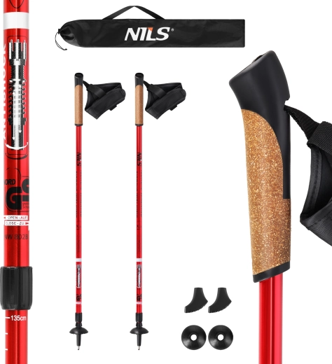 Teleskopinės „Nordic walking“ lazdos NILS Extreme su anti-shock