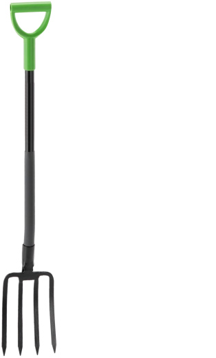 Flat garden fork with 4 tines and 120 cm steel handle