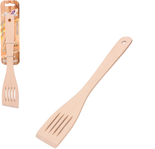 Wooden slotted turner from beech wood 29 cm