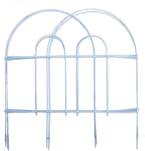 Metal Garden Fence with PP Infill 45 cm × 3 m, White (7 pcs)