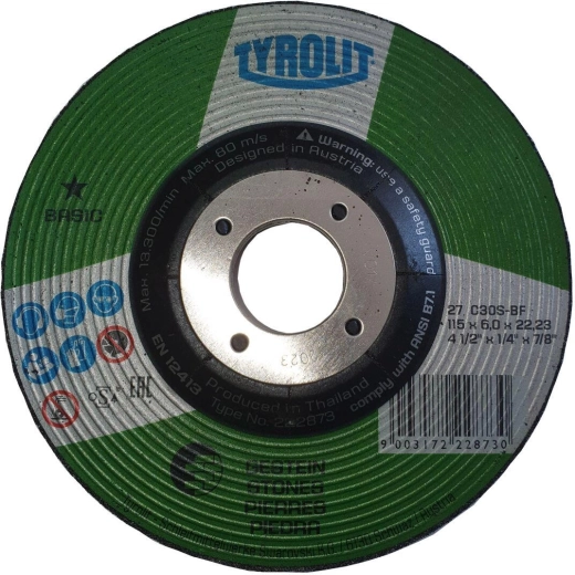 Grinding disc for cast iron and stone 115 × 6 × 22.2 mm