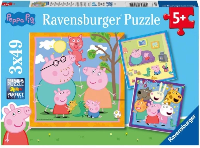 Dėlionė Peppa Pig 3x49 dalių