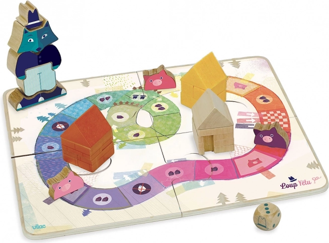 Vilac žaidimas Trys paršeliai – kooperacinis medinis stalo žaidimas vaikams