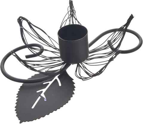 Black Metal Flower Candle Holder