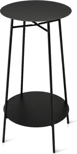 Juodas metalinis pagalbinis staliukas 30 × 60 cm