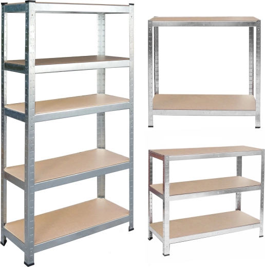 Metalinis stelažas HUMBERG 180 × 90 × 30 cm, 5 lentynos, 875 kg, cinkuotas