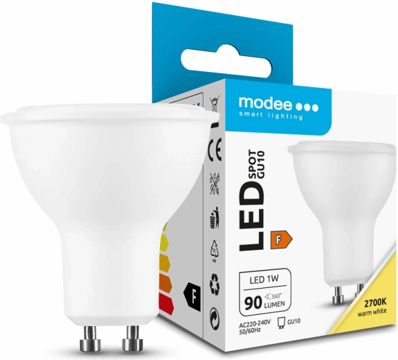LED taškinė lemputė GU10 1 W 2700 K 90 lm Modee Lighting