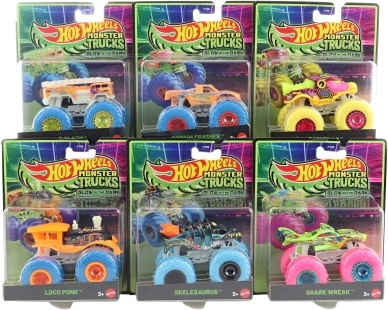 Hot Wheels Monster Trucks šviečiantys tamsoje