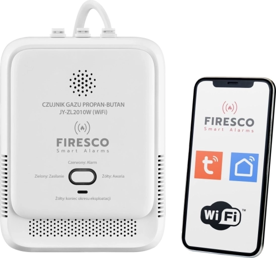 Firesco Wi‑Fi LPG dujų jutiklis (propanas ir propanas‑butanas) Tuya/Smart Life