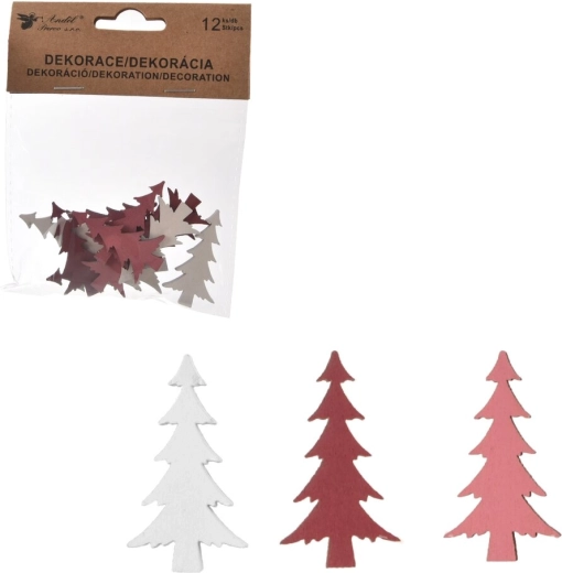 Pink-white wooden tree 4 cm (12 pcs)