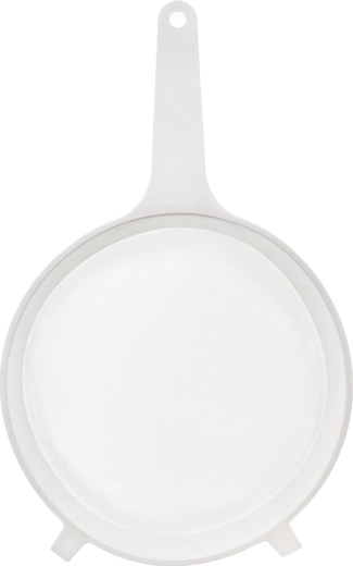 Baltas smulkus plastikinis kiaurasamtis 25 cm