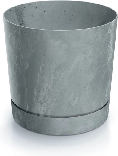 Planter with concrete effect TUBO P 12.8 cm grey