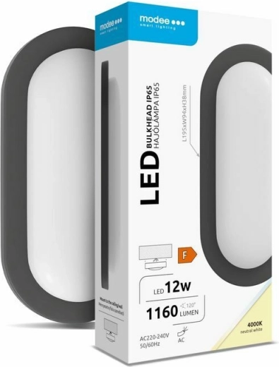 Modee LED oval wall/ceiling light 12 W 4000 K 1160 lm, black