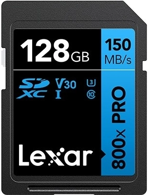Memory Card Professional 800x Pro 128 GB SDXC UHS-I (read speed up to 150 MB/s)