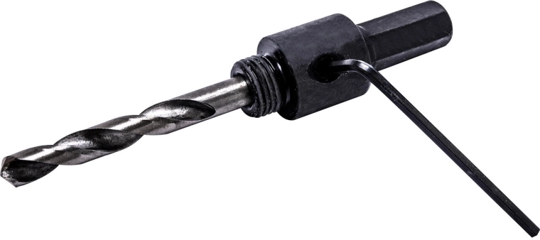 Arbor for bimetal hole saws 14–30 mm with pilot drill bit