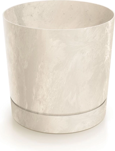 TUBO P flowerpot with concrete effect 14.8 cm cream
