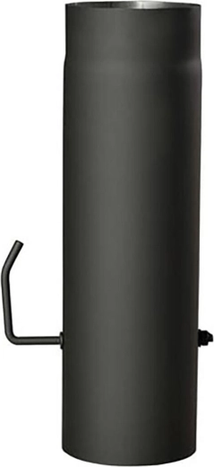 Flue pipe with damper 145 mm, length 500 mm, black