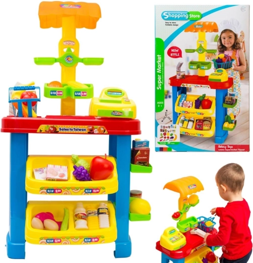 Children’s home supermarket with cash register, scanner and scale - 1 piece