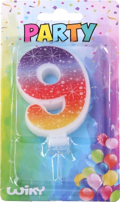 Vakarėlio žvakė skaičius 9 žvaigždės