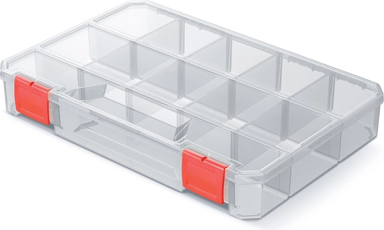 SQR BOX Organizer with Transparent Lid 27.5 × 18.6 × 4.1 cm