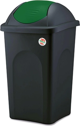 Atverčiamas šiukšliadėžės konteineris MULTIPAT 60 l, juodai žalias