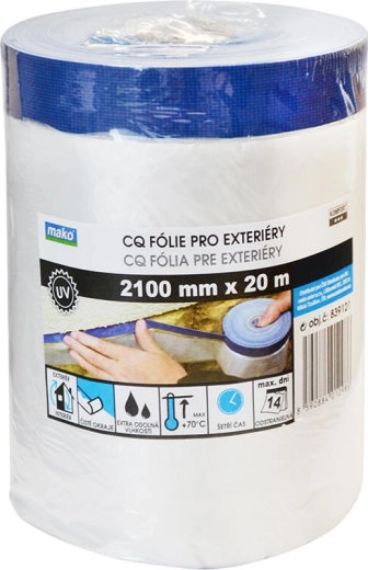 Exterior masking tape with drop cloth 210 × 20 m, self-adhesive