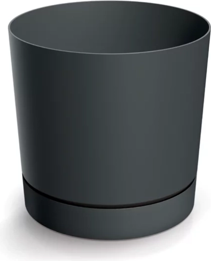 Tubo P Planter with Saucer 19.9 cm – Dark Grey