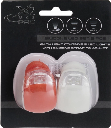 Silikoninis LED žibintas su 3 režimais (raudonas ir baltas) – 2 vnt. rinkinys