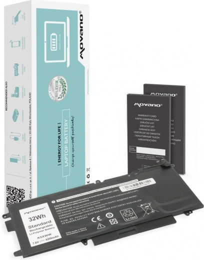 Movano baterija K5XWW, skirta Dell Latitude 5289 ir 7390 2-in-1 (4200 mAh, 32 Wh)