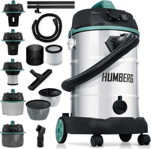 Humberg pramoninis šlapio ir sauso siurbimo dulkių siurblys 30 l 1600 W