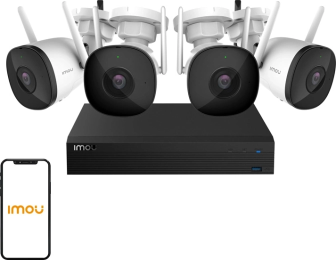 IMOU kit-pro Wi‑Fi kamerų sistema su 4× Bullet 2C kameromis ir NVR su 1 TB