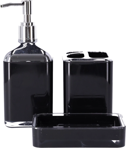 Vonios kambario rinkinys 3 vnt. BERRETTI, juoda + chromas