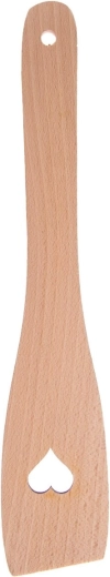 Straight Wooden Spatula 30 cm with Heart Motif